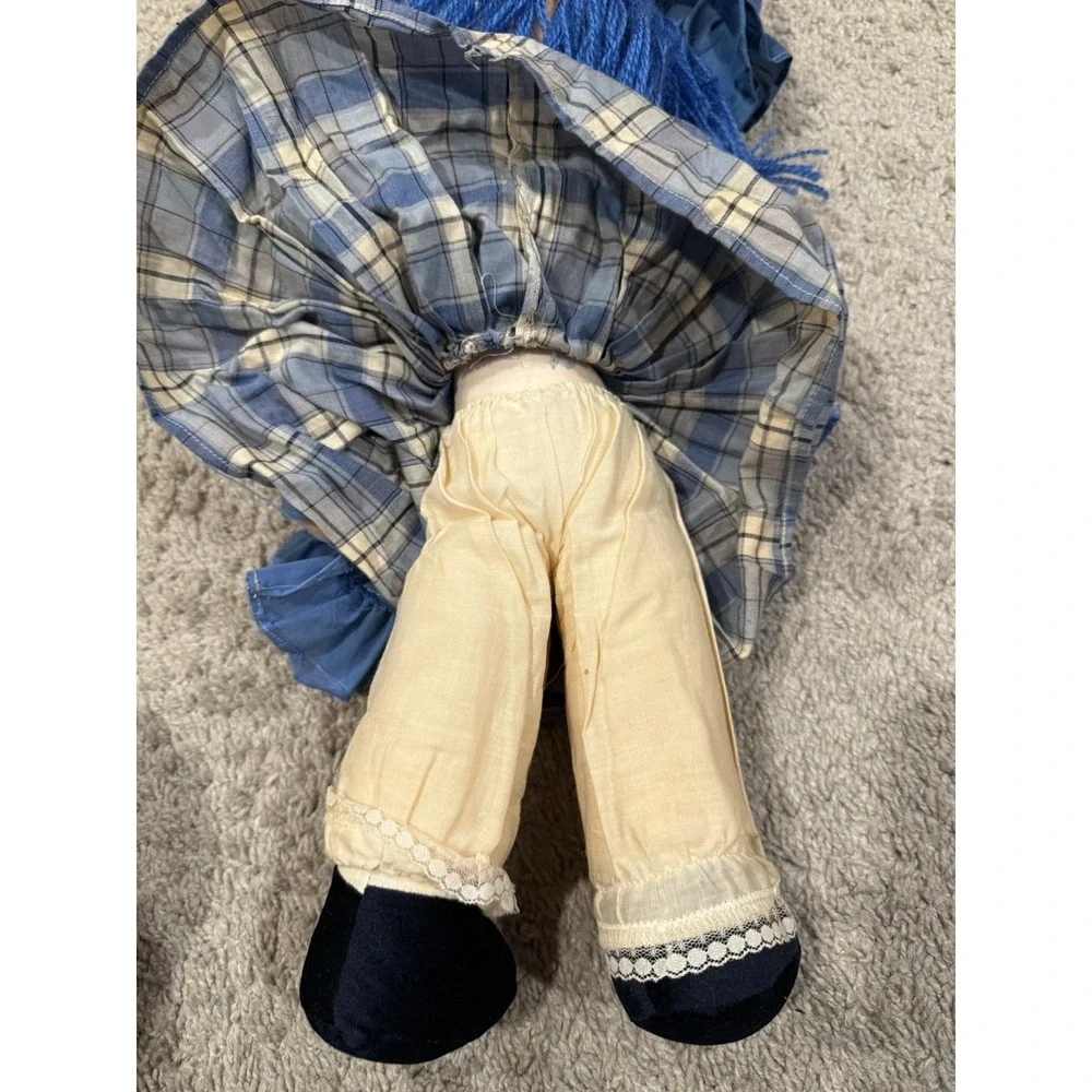 Handmade Rag Doll Blue Yarn Hair Dress Blueberry Muffin‎ Strawberry Shortcake - Picture 8 of 8